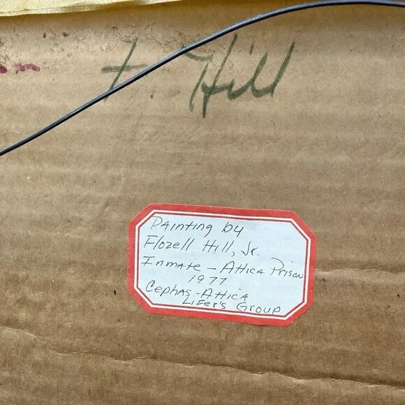 Vintage 1977 Attica Prison Inmate Folk Art Hand Painted Glass Jesus Crucifixion - Picture 13 of 16